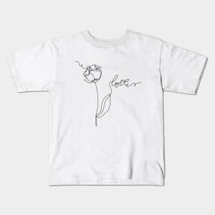 Continuous line flower Kids T-Shirt